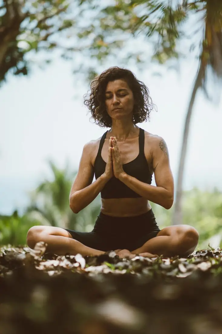 Quiet guided meditation in the studio